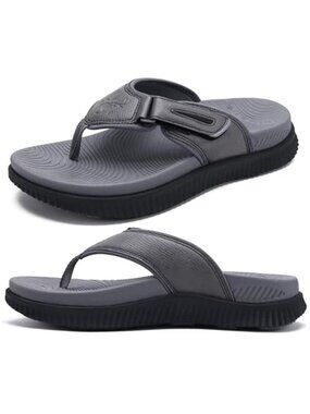 New Mens Orthotic Flip Flops Men's Recovery Walking Sandals Adjustable Thick